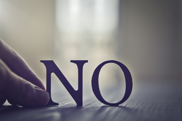 NOという文字の模型