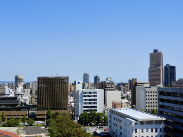 浜松城から眺めた浜松市中心市街地