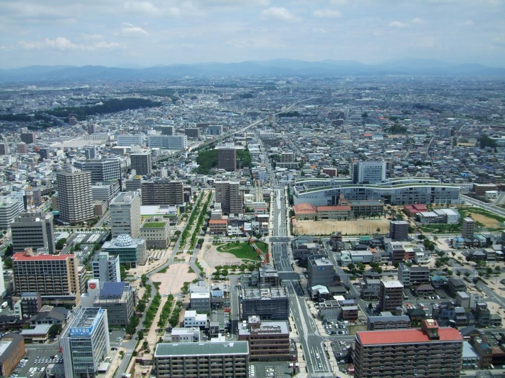 浜松市中心部を一望する都市パノラマ